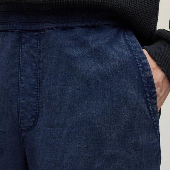 John Varvatos Collection Men's York French Terry Garment Dye Shorts Navy - Picture 4 of 7